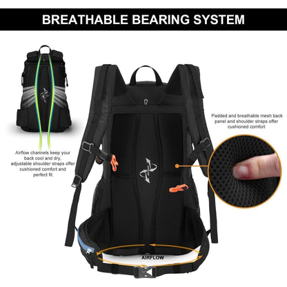 Wanderrucksack 40L Herren Damen Trekking Camping Reisen - Schwarz Blau