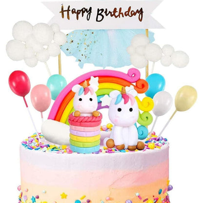 Einhorn Geburtstag Kuchen Topper Set für Kinder Mädchen