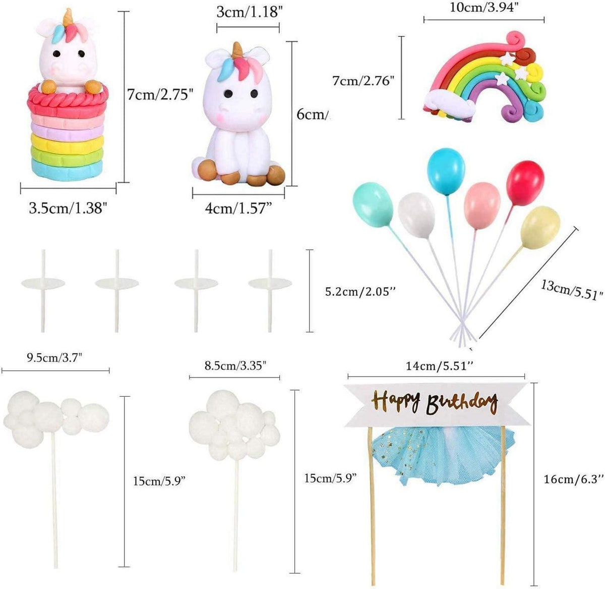 Einhorn Geburtstag Kuchen Topper Set für Kinder Mädchen
