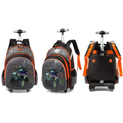 Mädchen Rollrucksack mit Rädern & Koffer Set – Mint Grün 6-8 Jahre
