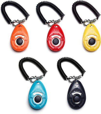 Clicker-Set für Hunde Training, 5 Stück Klicker mit großem Knopf