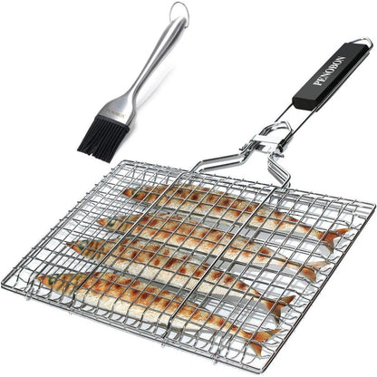 Fisch Grillkorb Edelstahl Faltbar Tragbar Grillzubehör