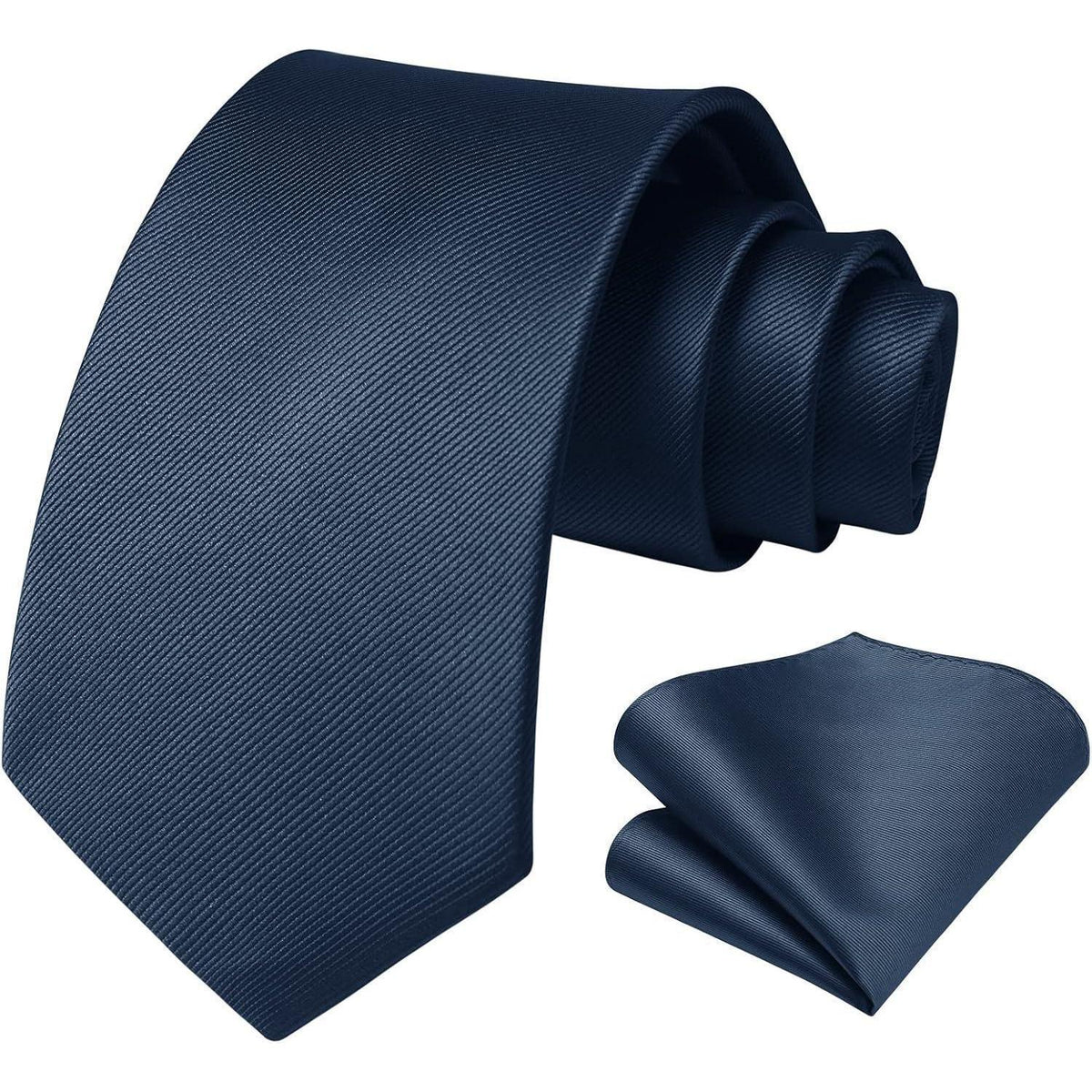 Krawatten-Set Herren mit Einstecktuch, Navy Blau