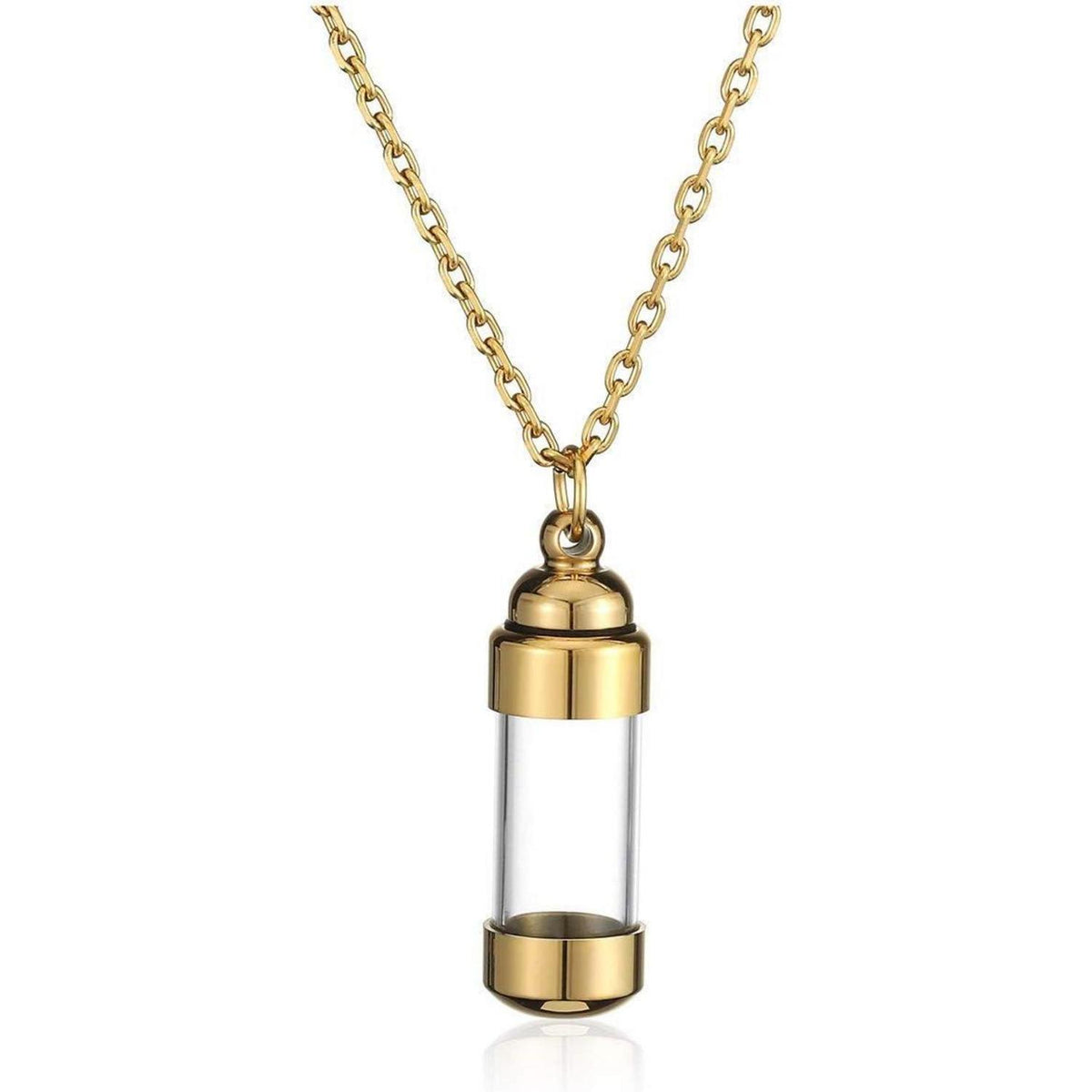 Edelstahl Asche Schmuck Flaschenanhänger Kette Gedenk Halskette