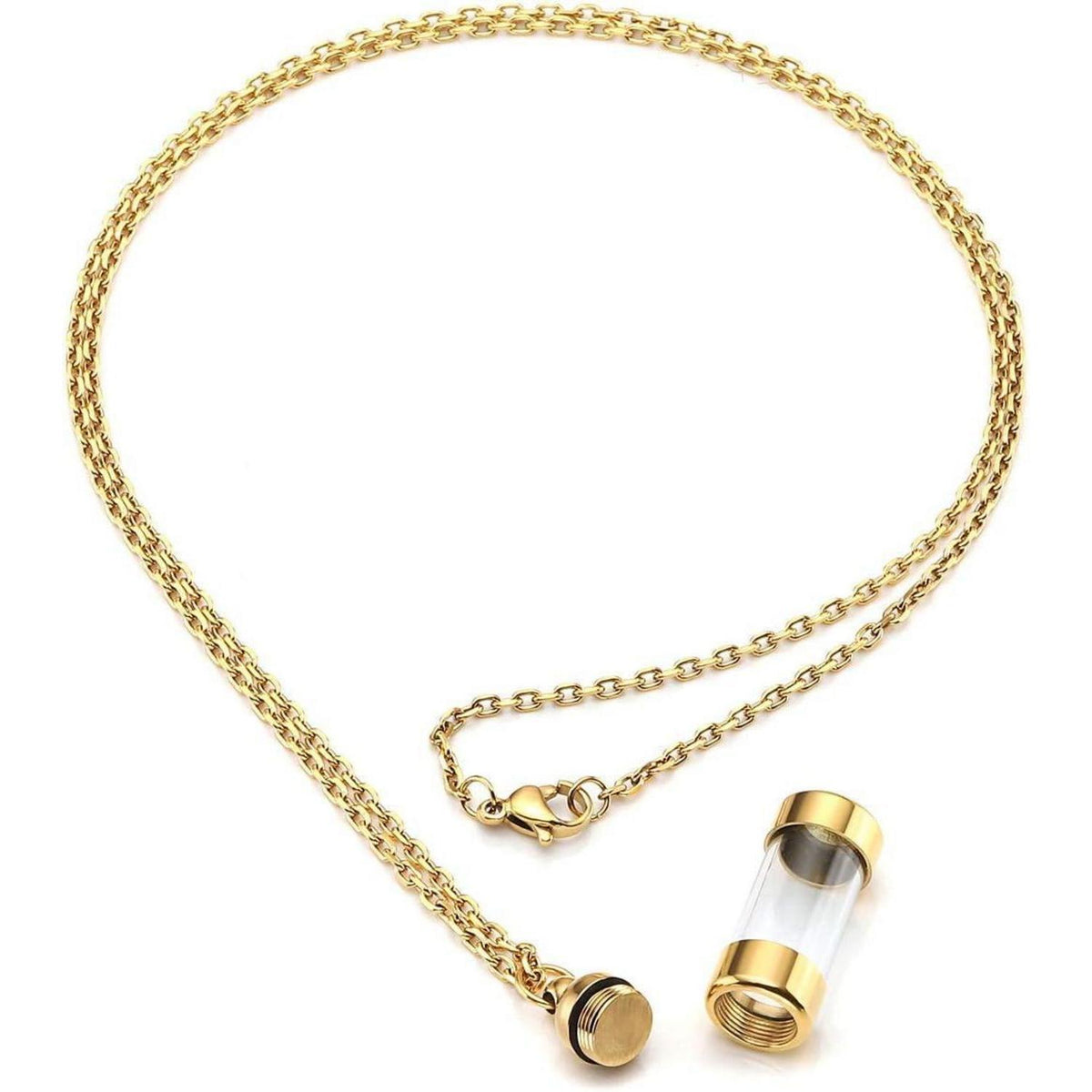 Edelstahl Asche Schmuck Flaschenanhänger Kette Gedenk Halskette