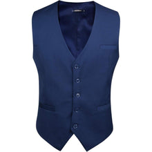 Herren Weste Baumwolle Einfarbig Marineblau L