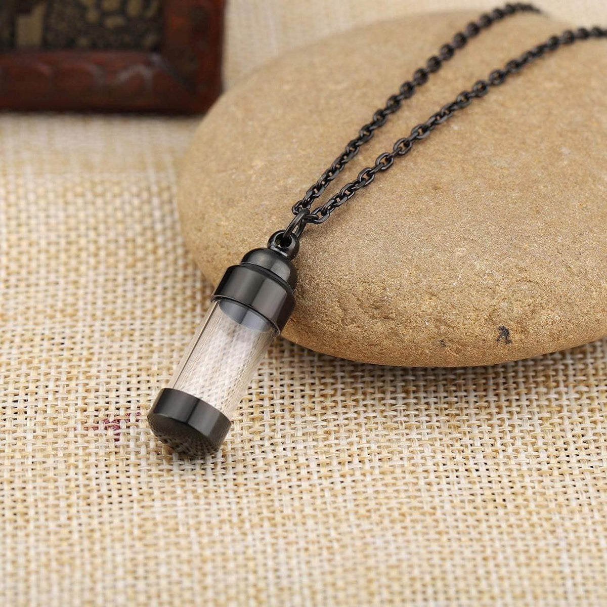 Edelstahl Asche Schmuck Flasche Anhänger Kette Gedenk Halskette