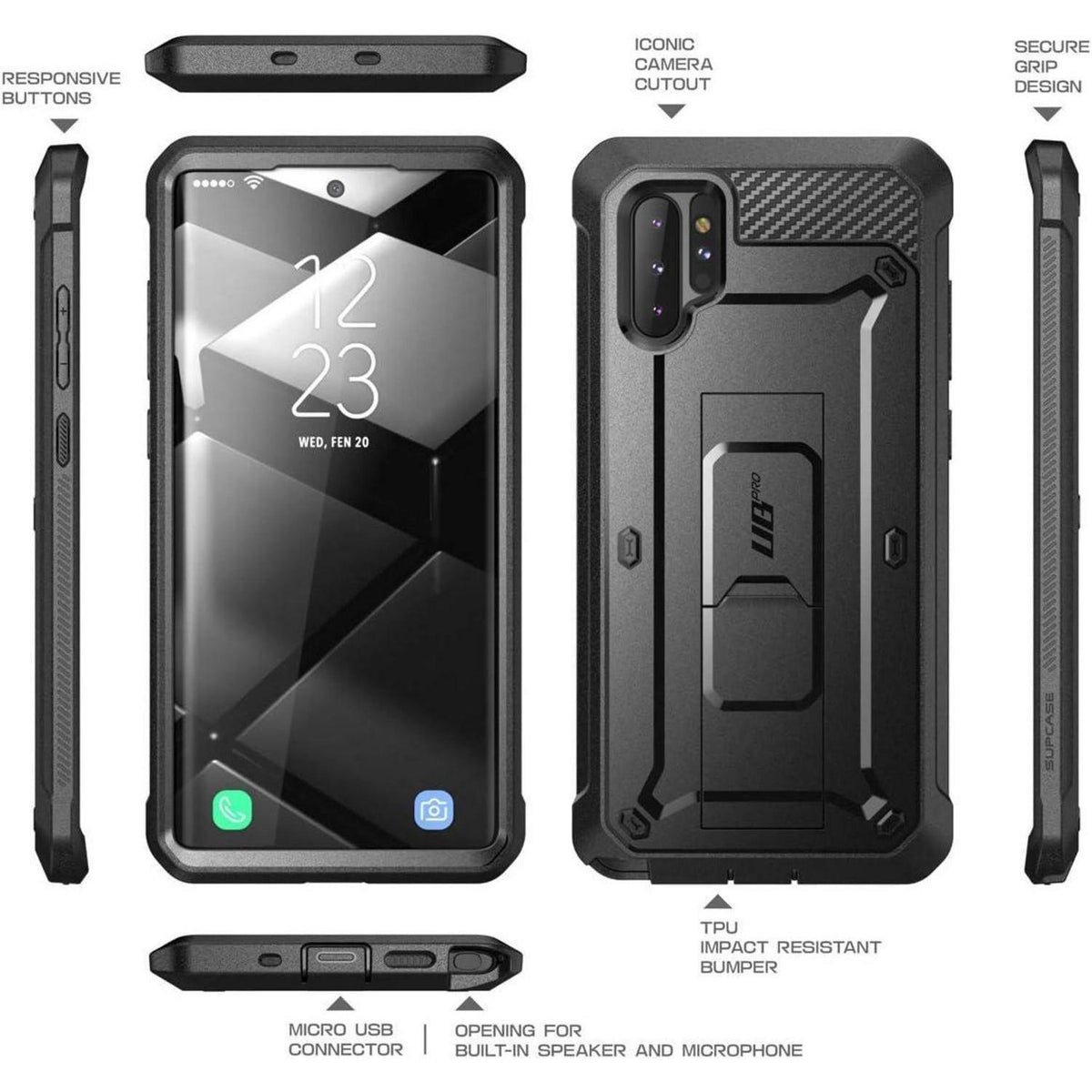Robuste Hülle mit Gürtelclip für Samsung Galaxy Note 10+ Plus