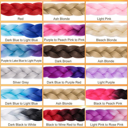Ombre Flecht Haare 60cm - 2-4 Farben für Zöpfe & Box Braids