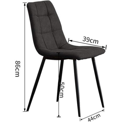 Esszimmerstühle Set 2 Grau – Bequeme Lounge Stühle mit Metallbeinen