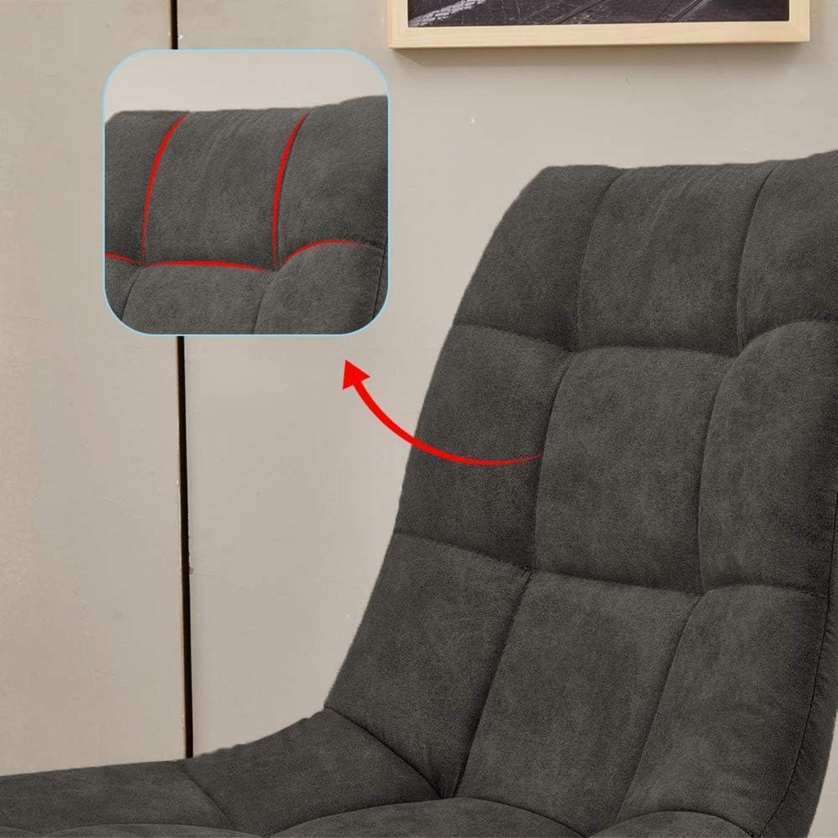 Esszimmerstühle Set 2 Grau – Bequeme Lounge Stühle mit Metallbeinen