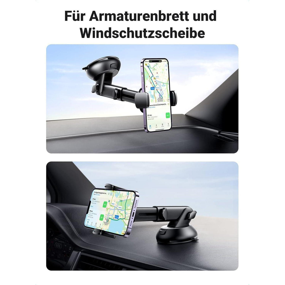 Handyhalterung Kfz Saugnapf 360° Drehbar für iPhone & Galaxy