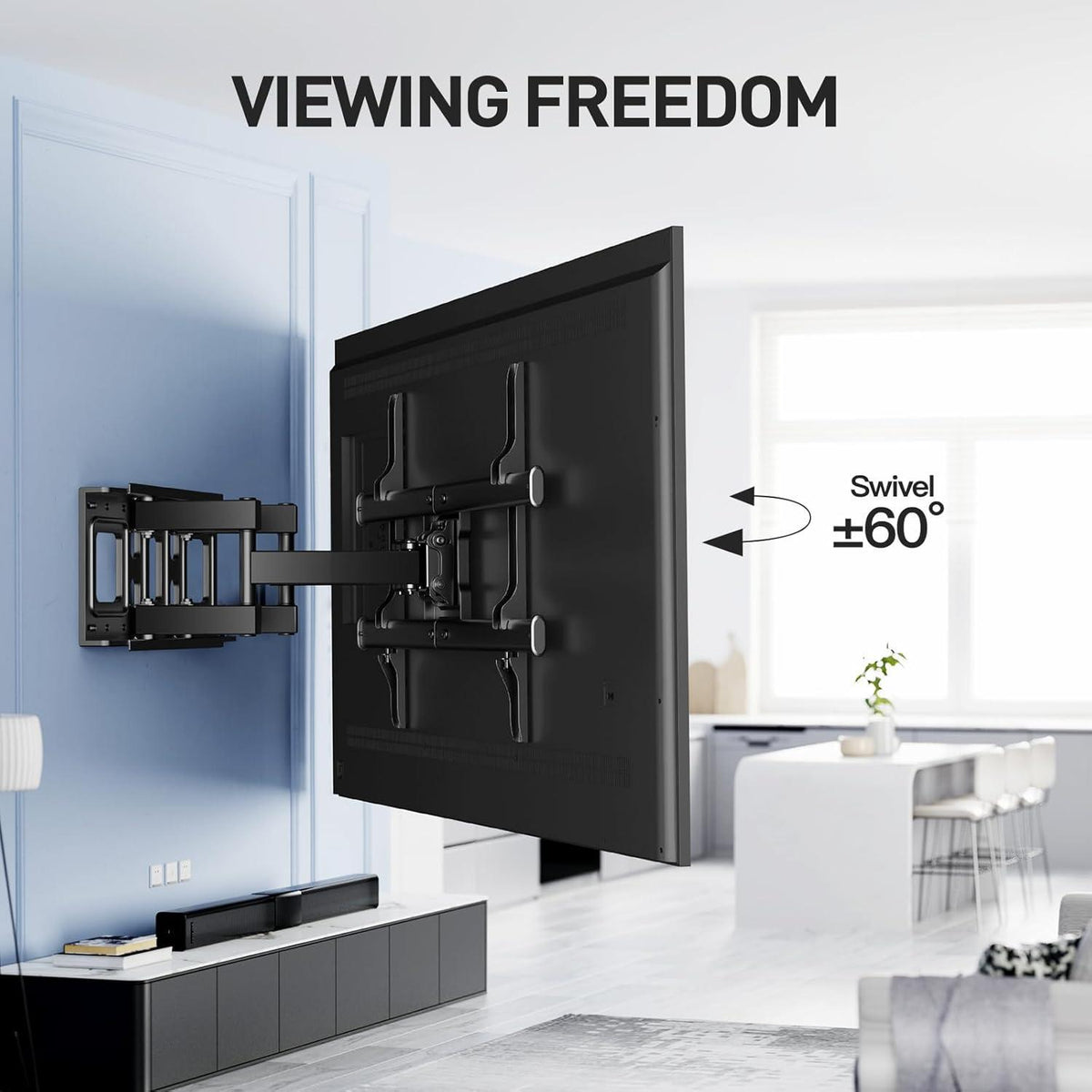 TV Wandhalterung 37-85 Zoll Flach/Curved 60kg - Schwenkbar