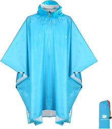 Leichter Wasserdichter Ripstop Regenponcho Kapuze Atmungsaktiv Faltbar