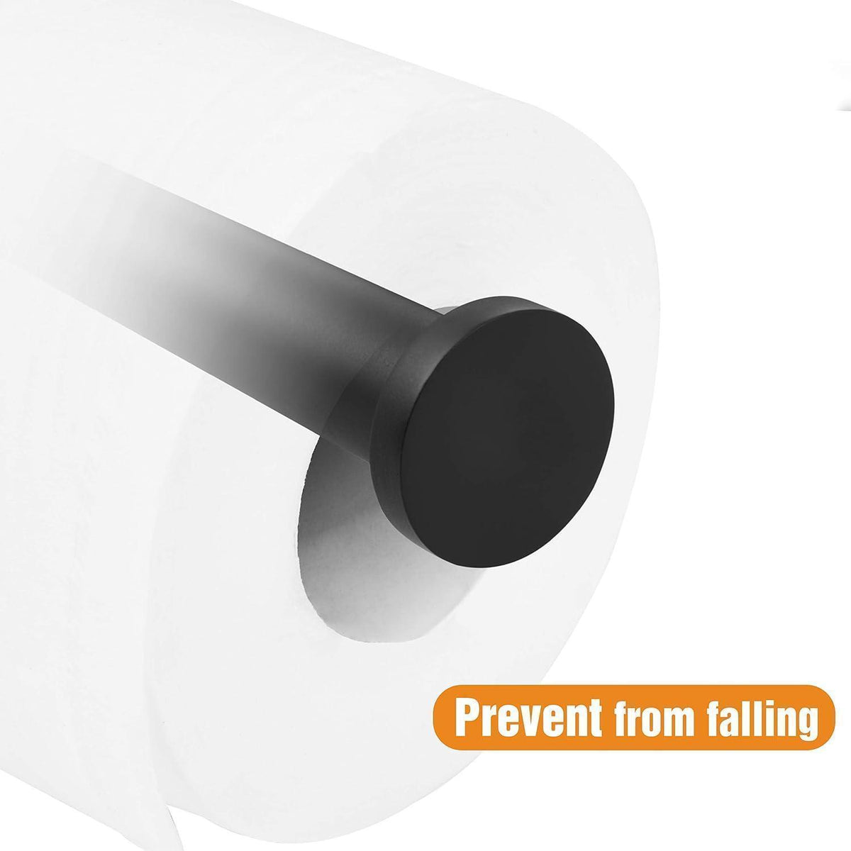 Toilettenpapierhalter ohne Bohren, matt schwarz, Edelstahl