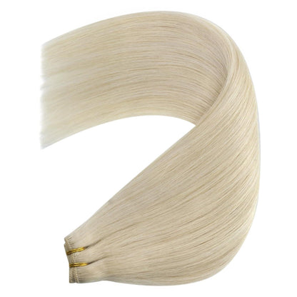 Echthaar Tressen Blond 35cm - Remy Weft Extensions