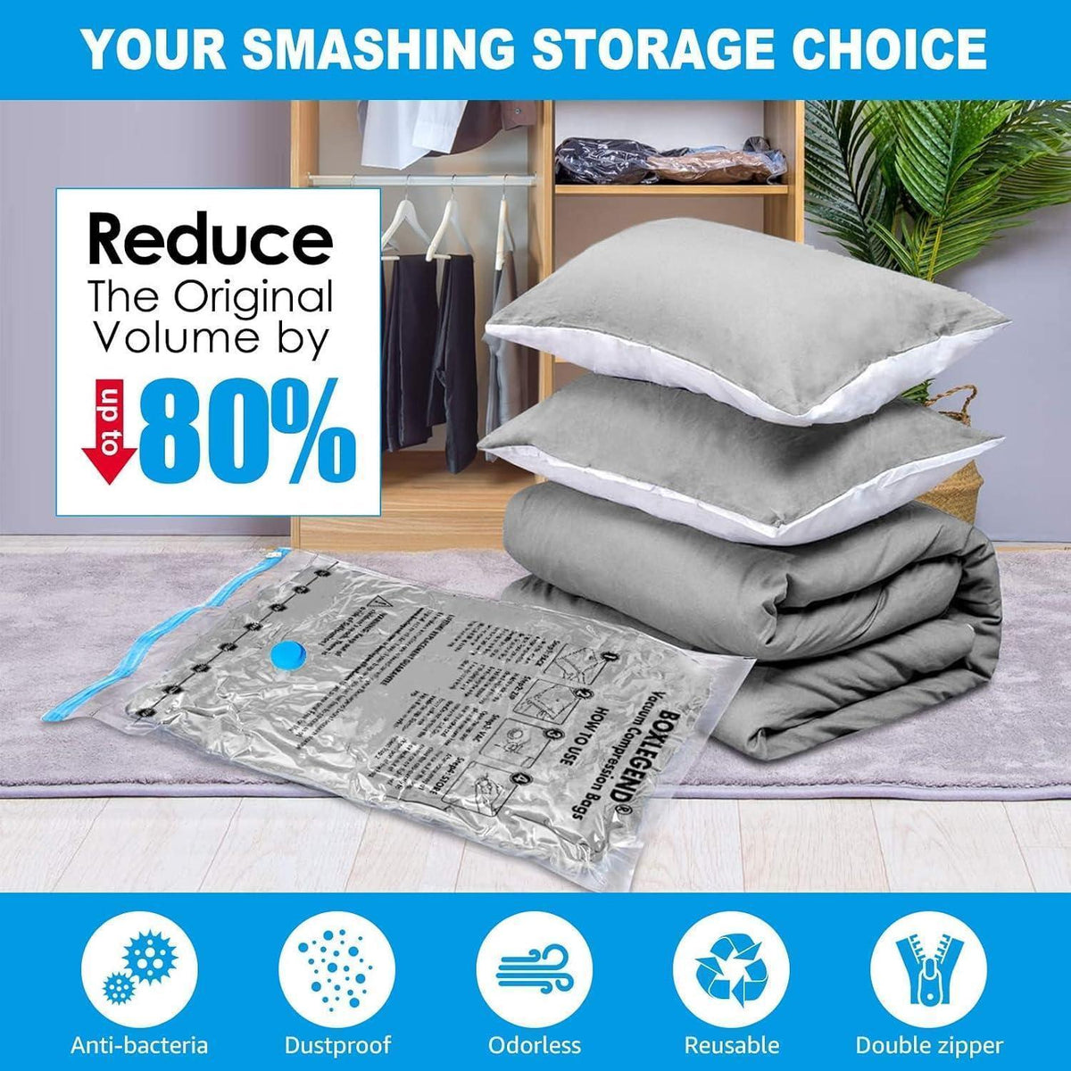 Vakuumbeutel Set 15 Stück – Platzsparende Aufbewahrung