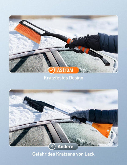 Eiskratzer Auto Schneebesen 2-in-1 68cm lang Schaumstoffgriff Orange