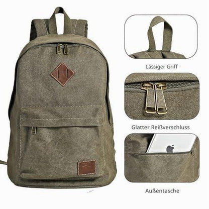 Vintage Canvas Rucksack – Ultraleichter Daypack für Laptop & Reisen