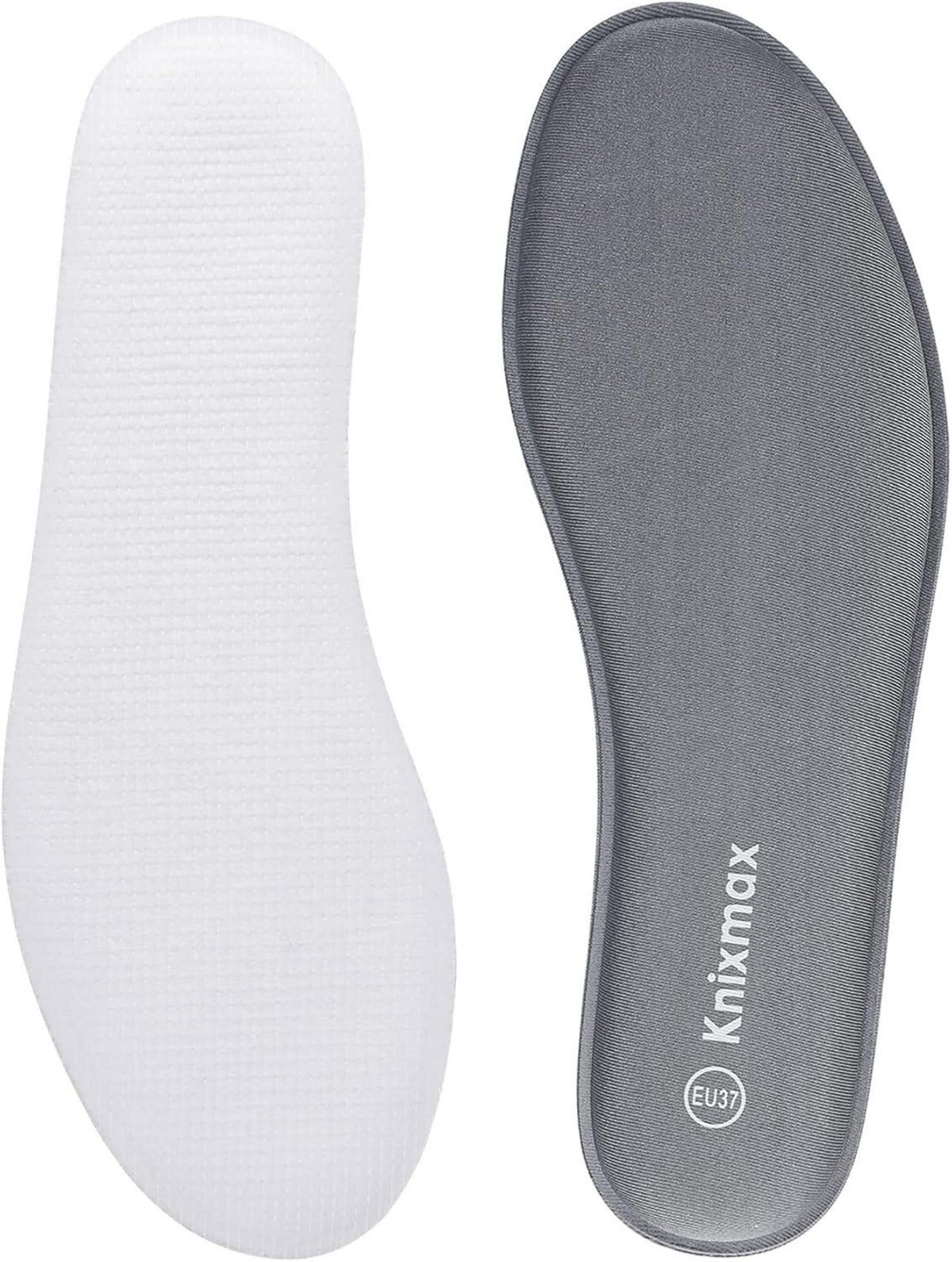 Knixmax Memory Schaum Einlegesohlen grau Gr.36-47EU - Sport Freizeit Beruf