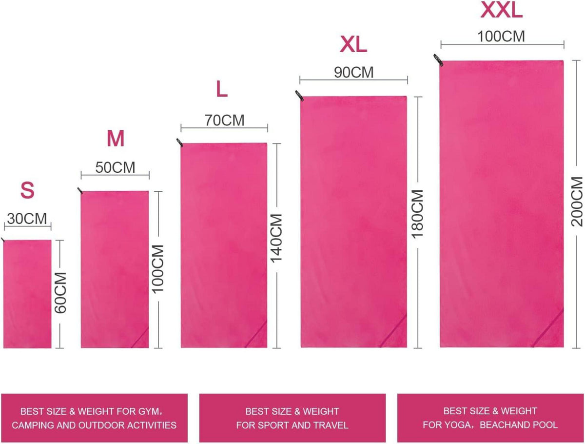 Mikrofaser Handtuch Ultra Leicht schnelltrocknend Fuchsia S