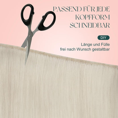 Echthaar Tressen Eisblond 45cm zum Einnähen