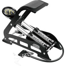Doppelzylinder-Fußpumpe Fahrrad-Standpumpe mit Manometer und
