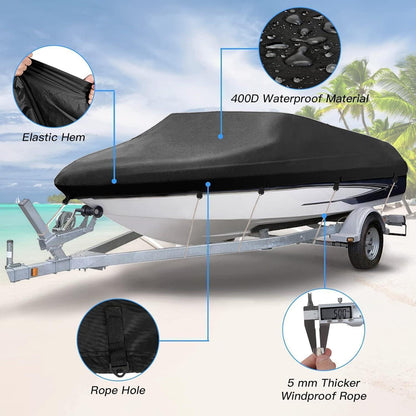 Wasserdichte Bootsplane 14-16ft – Schutzcover für V-Rumpfboote