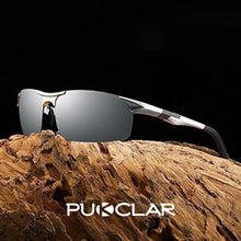 Polarisierte Sportsonnenbrille Herren, Al-Mg Metall, Silber Verspiegelt