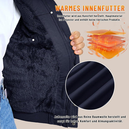 Herren Winterjacke Sherpa gefüttert Dunkelblau L
