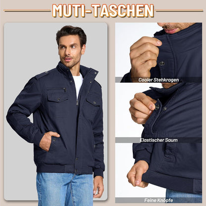 Herren Winterjacke Sherpa gefüttert Dunkelblau L