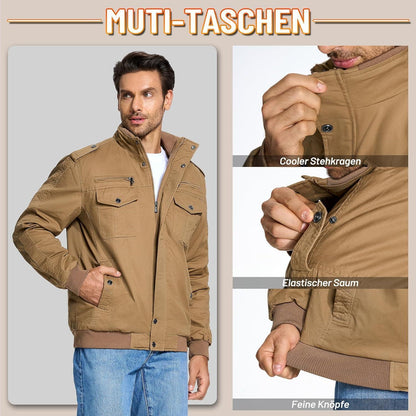 Herren Winterjacke Sherpa gefüttert Khaki M