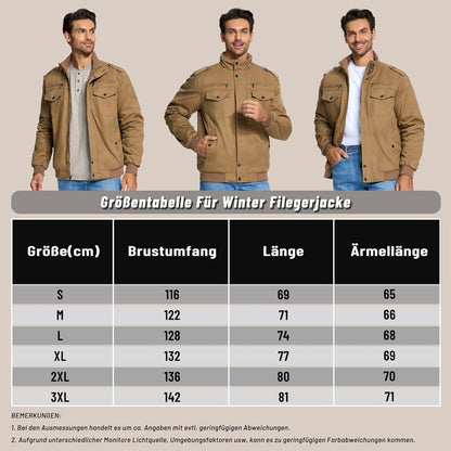 Herren Winterjacke Sherpa gefüttert Khaki M