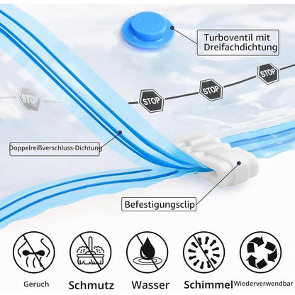 Vakuumbeutel Set 6er Pack – Platzsparende Aufbewahrung für Kleidung