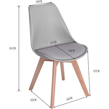 Runder Esstisch mit 4 Stühlen Grau Weiß Retro Design