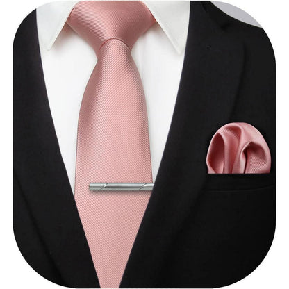 Herren Krawatten-Set mit Einstecktuch & Krawattenklammer - A-Rosa