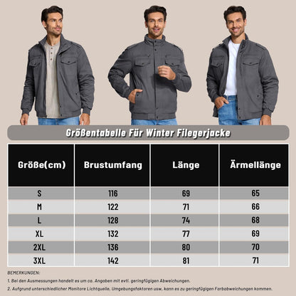 Herren Winterjacke Sherpa gefüttert Dunkelgrau S