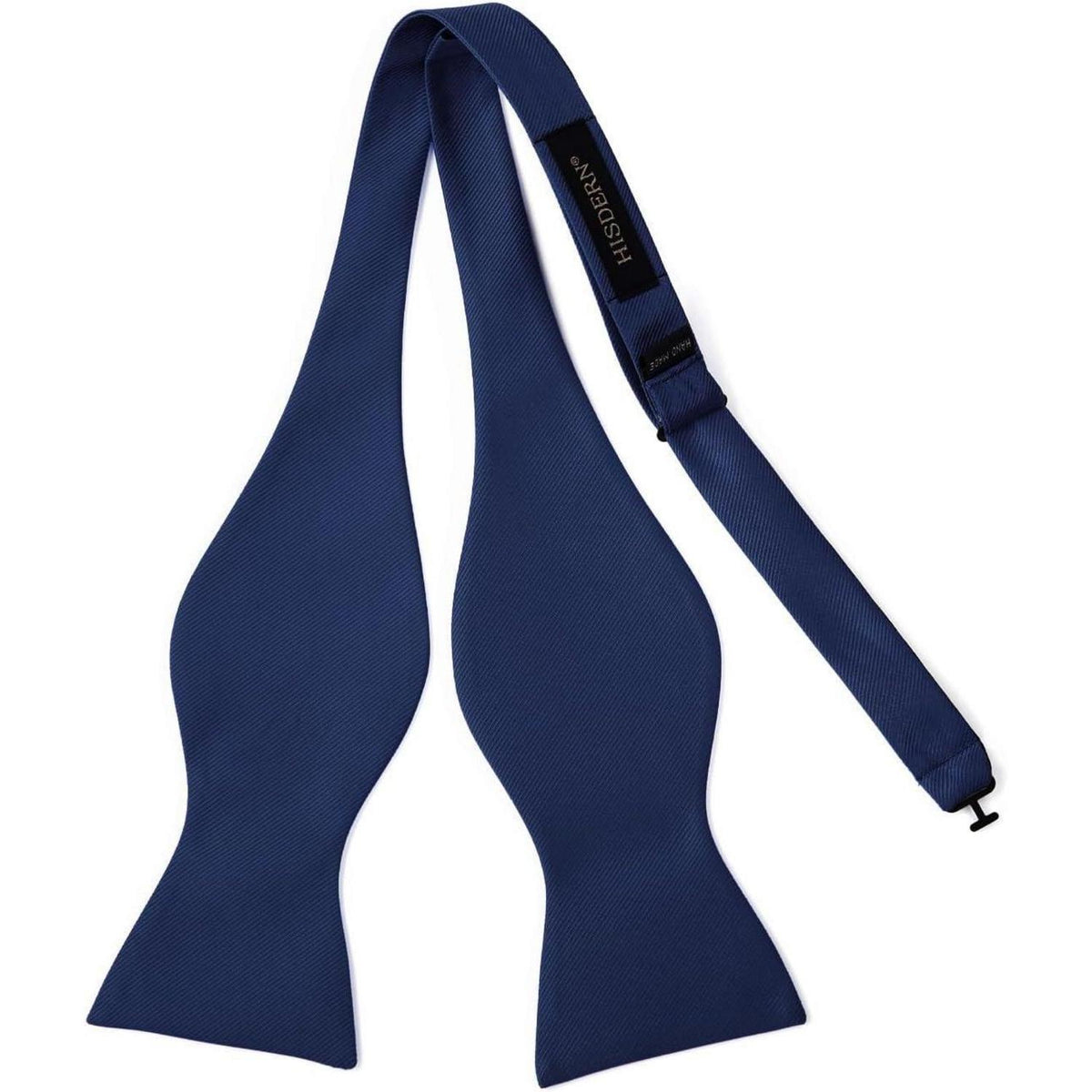 Herren Fliege mit Einstecktuch, Navy Blau, Jacquard, Handarbeit