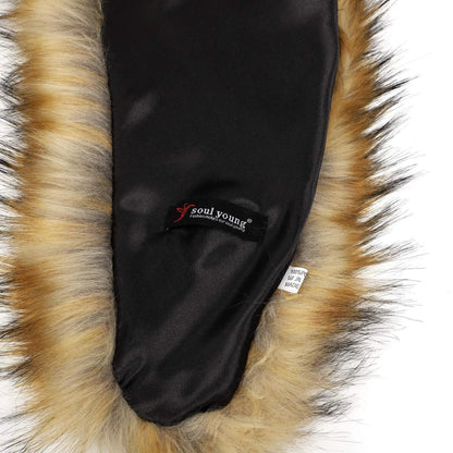 Damen Kunstfell Kragen 120cm warm für Winter Outfits