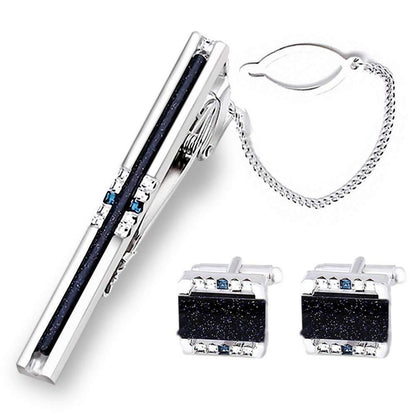 Galaxy Manschettenknöpfe & Krawattenklammer Set für Herren