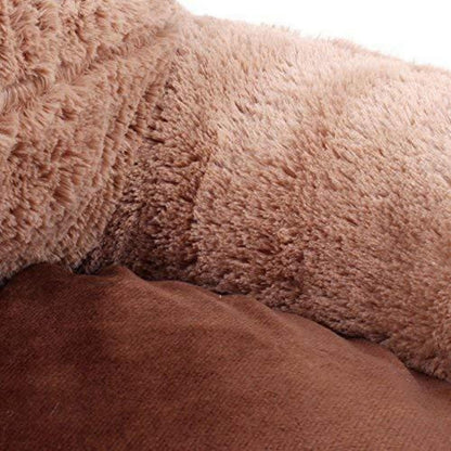 Bärentatze Hundebett abnehmbar – Kaffeebraun, L (73x80cm)