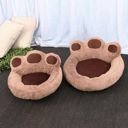 Bärentatze Hundebett abnehmbar – Kaffeebraun, L (73x80cm)