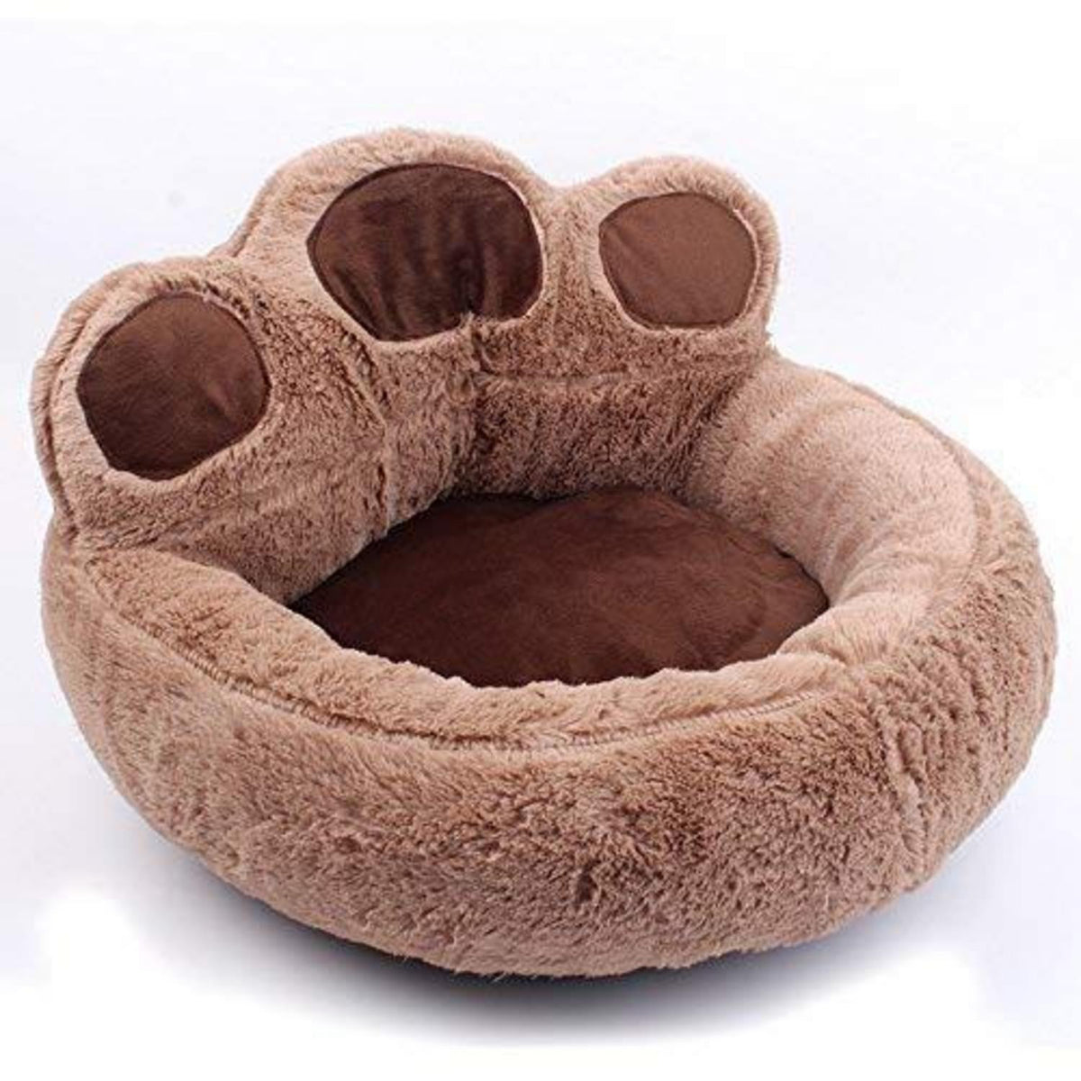 Bärentatze Hundebett abnehmbar – Kaffeebraun, L (73x80cm)