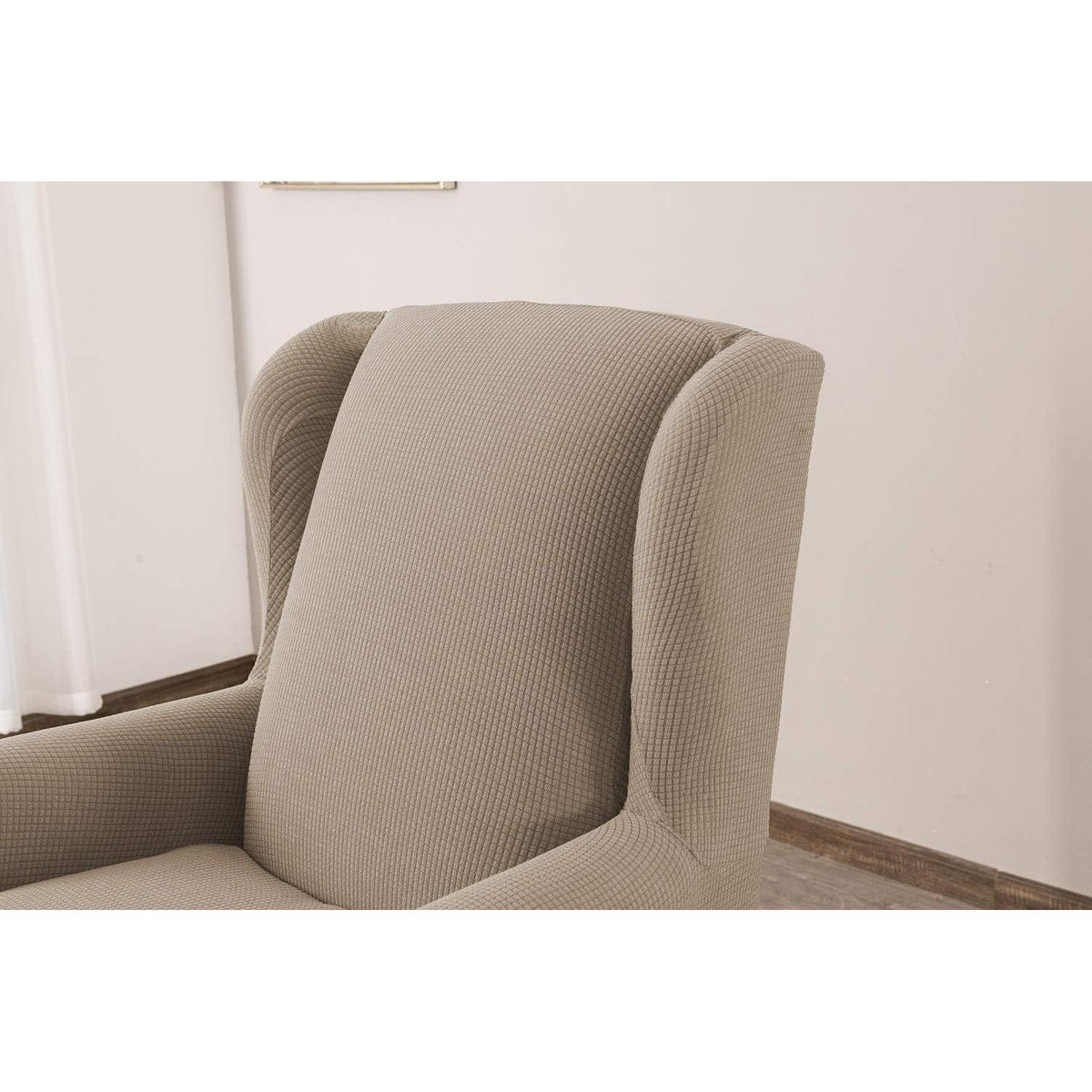 Ohrensesselüberzug 2-teilig Jacquard – Sandfarben