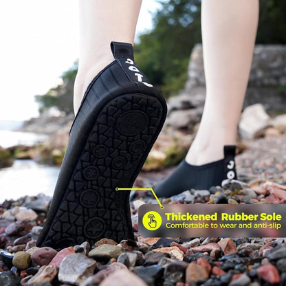 Wasserschuhe Unisex Schnelltrocknend mit Rutschfester Sohle Schwarz