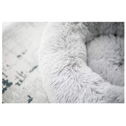 Rundes Hundebett Deluxe Plüsch XXL 120cm Grau