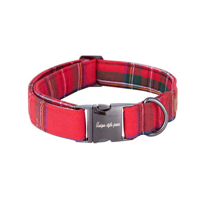 Hundehalsband Fliege Rot Gitter Verstellbar
