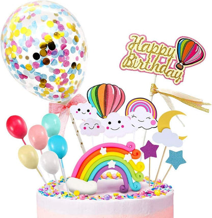 Tortendeko Geburtstag Happy Birthday Topper Regenbogen Cupcake