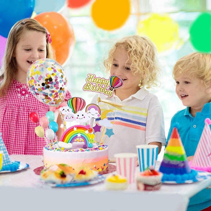 Tortendeko Geburtstag Happy Birthday Topper Regenbogen Cupcake
