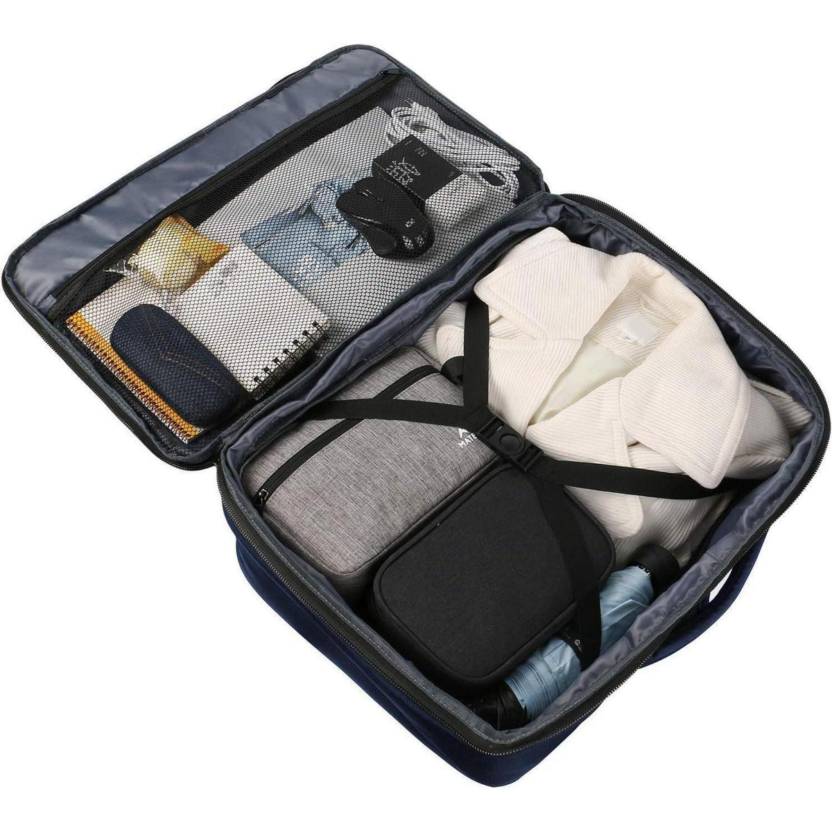 Erweiterbarer Handgepäck Rucksack 40L, Blau, 50x35x20cm